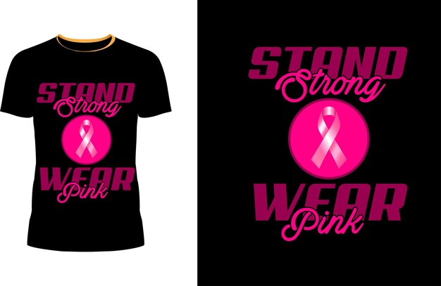 Vector diseño de camisetas para concienciar sobre el cáncer de mama