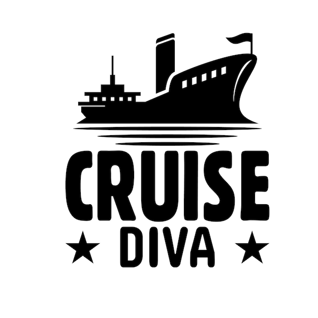 Diseño de camisetas de crucero Diseño de camas de cruceros Banner de camisas Inversión de letras de etiqueta aisladas