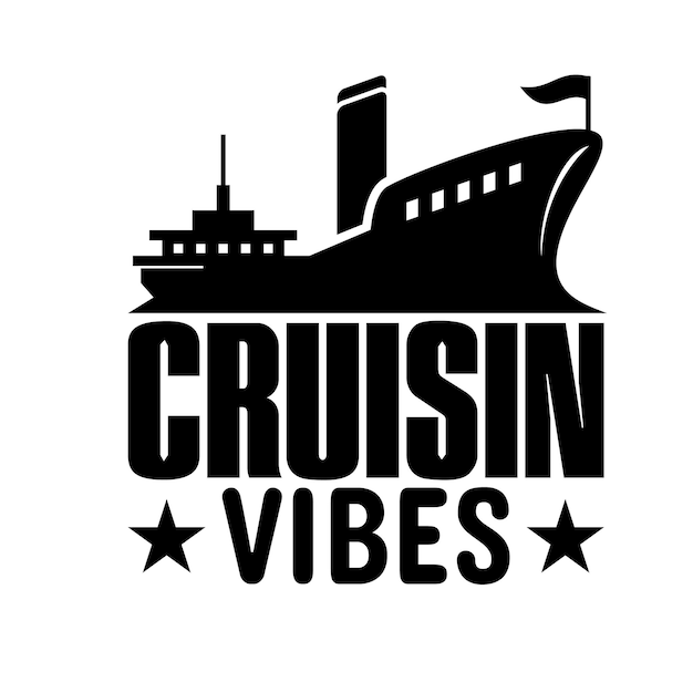 Diseño de camisetas de crucero Diseño de camas de cruceros Banner de camisas Inversión de letras de etiqueta aisladas