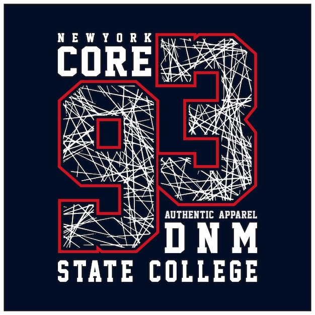 Diseño de camisetas de denim de tipografía básica