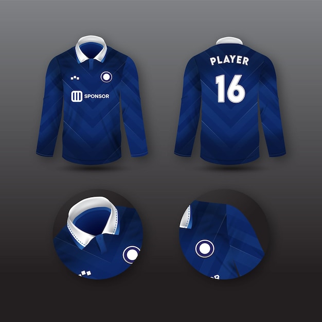 Vector diseño de camisetas deportivas de camiseta de fútbol azul