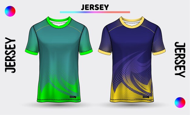 diseño de camisetas deportivas de camiseta de fútbol vectorial