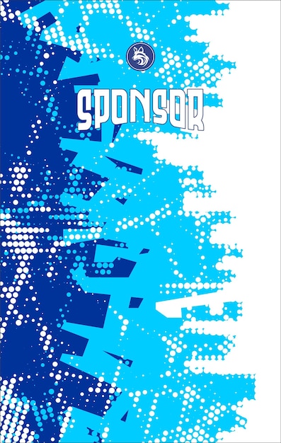 Diseño de camisetas deportivas de patrón abstracto digital azul y blanco
