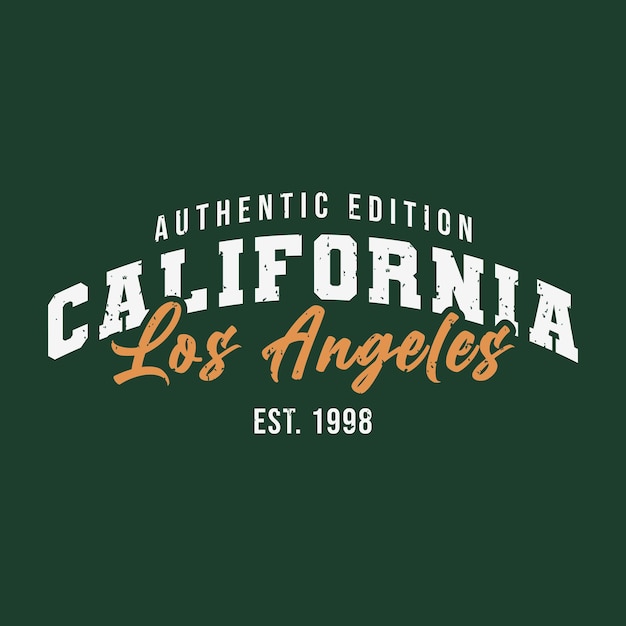 Diseño de camisetas de la edición auténtica de California