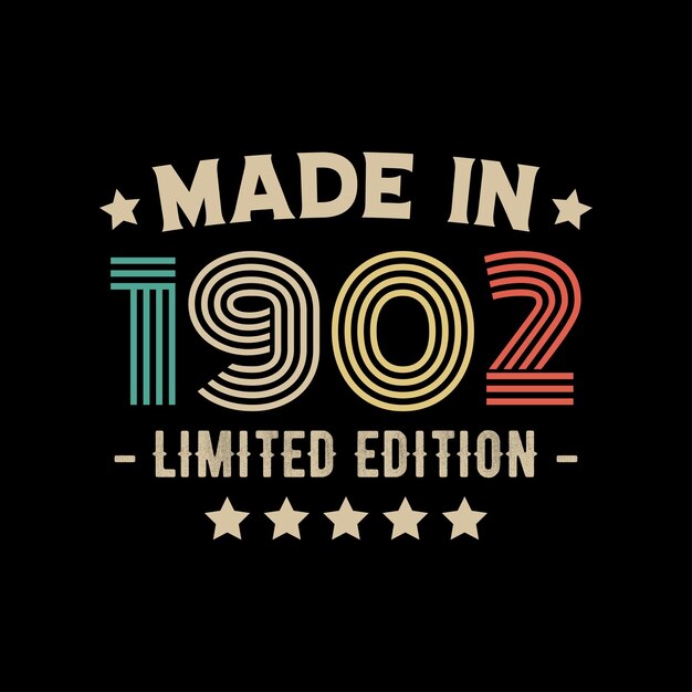 Diseño de camisetas de edición limitada de 1902