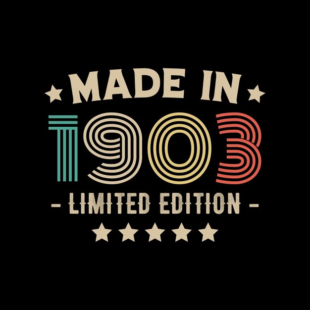 Diseño de camisetas de edición limitada de 1903