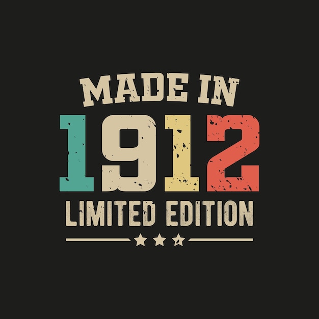 Diseño de camisetas de edición limitada de 1912