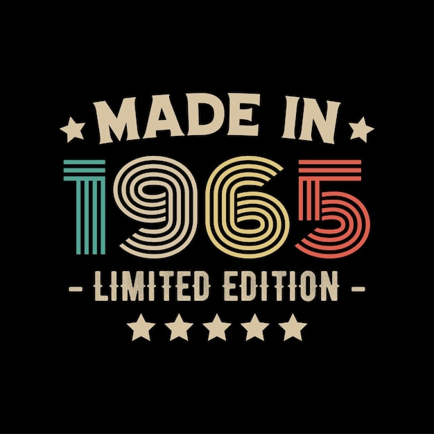 Diseño de camisetas de edición limitada de 1965