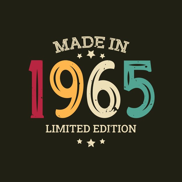 Diseño de camisetas de edición limitada de 1965