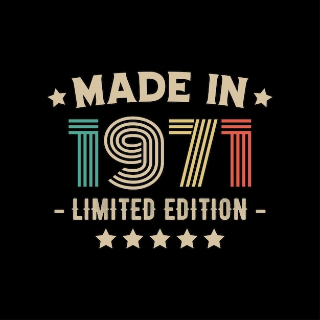 Diseño de camisetas de edición limitada de 1971.