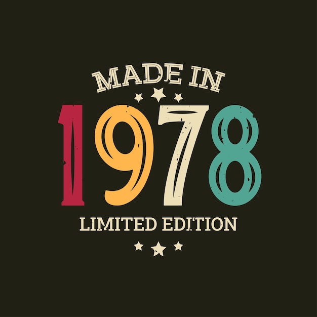 Diseño de camisetas de edición limitada de 1978