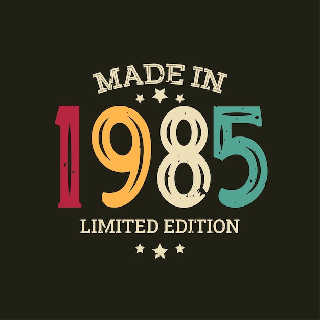 Diseño de camisetas de edición limitada de 1985
