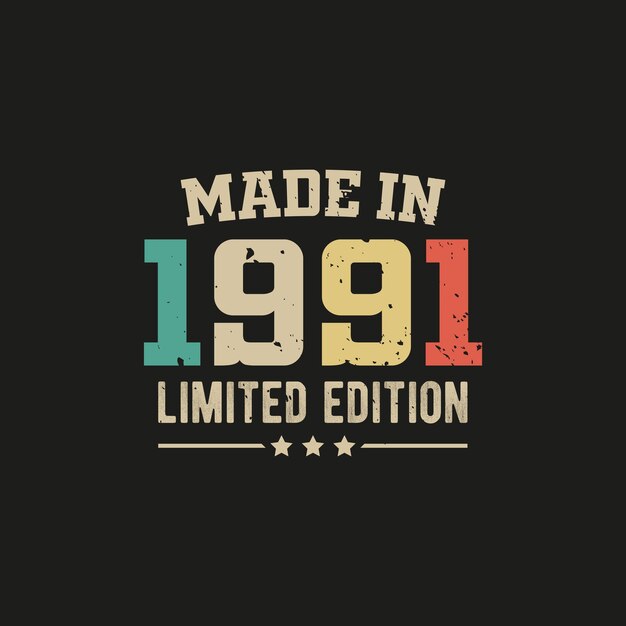Diseño de camisetas de edición limitada hecha en 1991