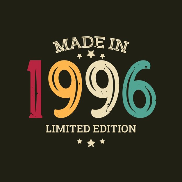 Diseño de camisetas de edición limitada hecha en 1996