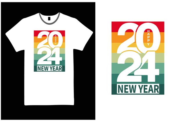 Diseño de camisetas feliz año nuevo 2024