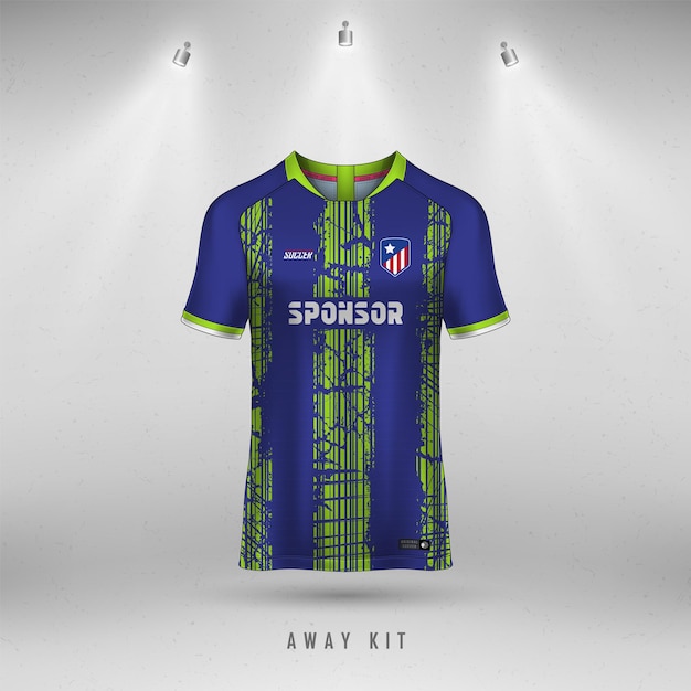 Diseño de camisetas de fútbol para sublimación, diseño de camisetas deportivas.