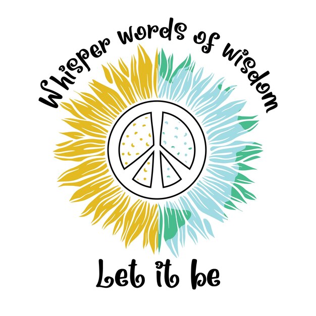 Diseño de camisetas Hippie svg Diseño de archivos cortados Hippie tipografía diseño vectorial