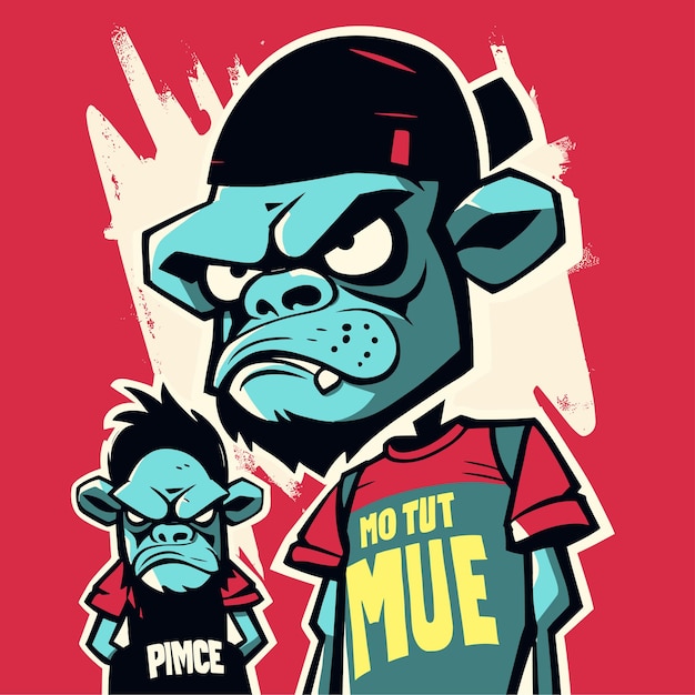 Diseño de camisetas de ilustración vectorial de Funky Apes