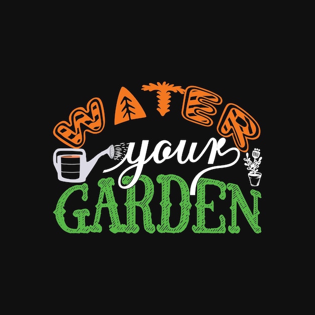 Vector diseño de camisetas de jardinería, tipografía de jardinería, ilustración vectorial.