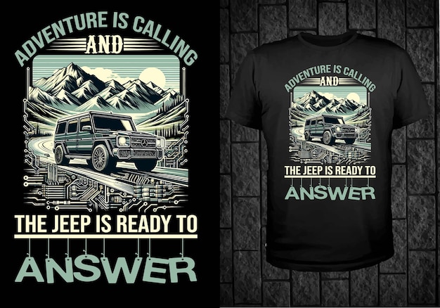 Diseño de camisetas de jeep de montaña