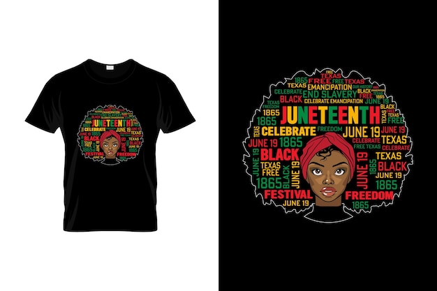 Diseño de camisetas de Juneteenth o diseño de carteles de Juneteenth, cotizaciones de Juneteenth, tipografía de Juneteenth