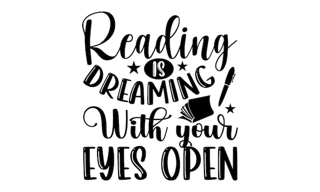 Diseño de camisetas de libros Frase de letras dibujadas a mano