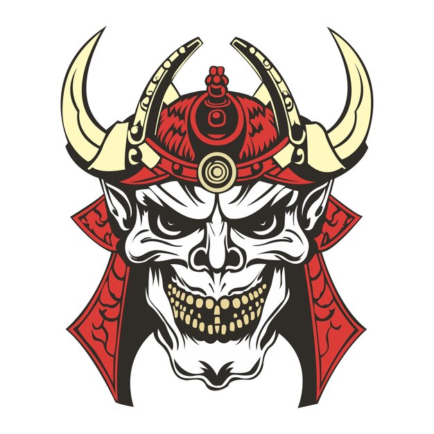 Diseño de camisetas con el logotipo samurai japonés