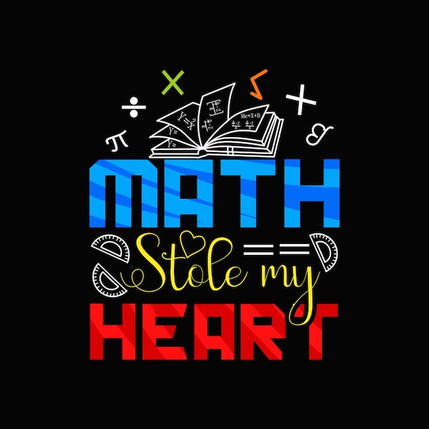 Vector diseño de camisetas matemáticas, tipografía matemática, ilustración vectorial