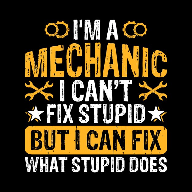 Diseño de camisetas de mecánico vintage retro de ingeniero mecánico gracioso
