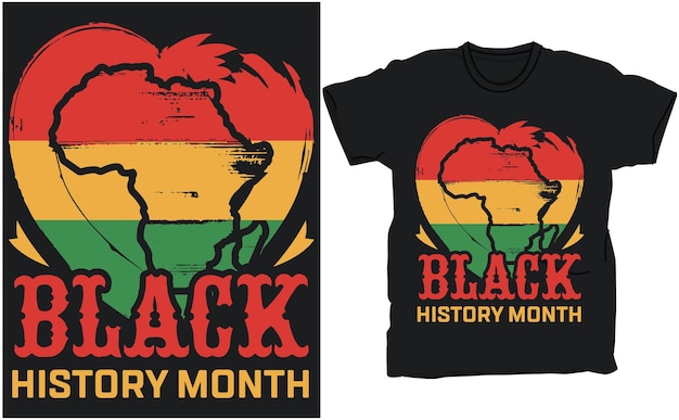 Diseño de camisetas del mes de la historia negra.