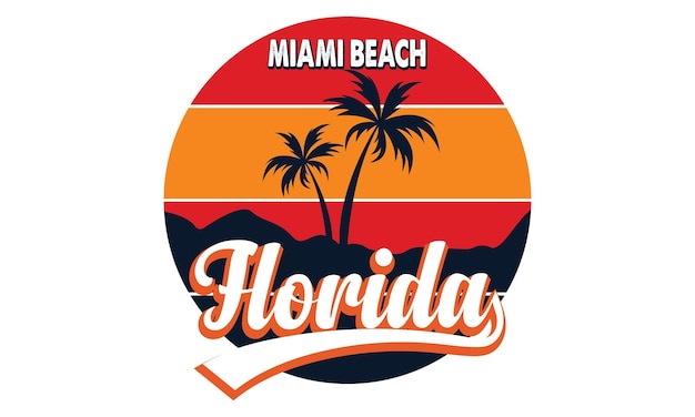 Diseño de camisetas de Miami Beach Florida