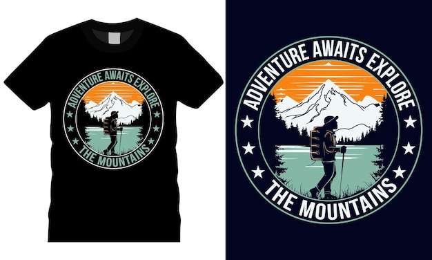 Diseño de camisetas de montaña diseñadas por IA para los amantes de la naturaleza