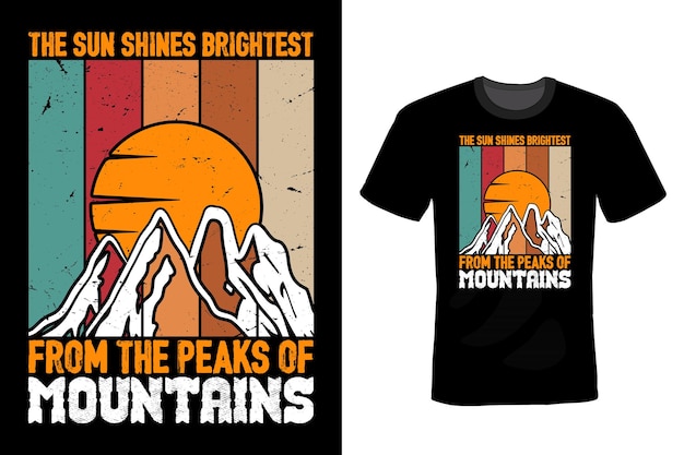 Diseño de camisetas de montaña, tipografía, vintage.