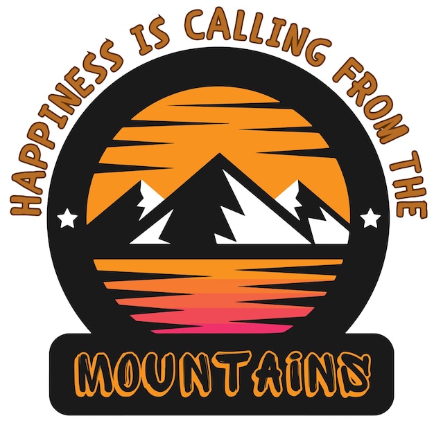 Diseño de camisetas de montañas Ilustración vectorial