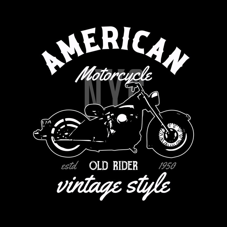 Diseño de camisetas de motociclistas vintage estadounidenses cartel gráfico vectorial