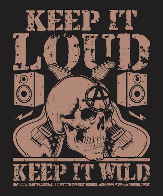 Diseño de camisetas de música rock y metal