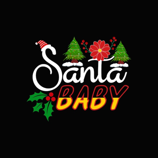 Diseño de camisetas de Navidad, tipografía de vacaciones de Navidad, ilustración vectorial