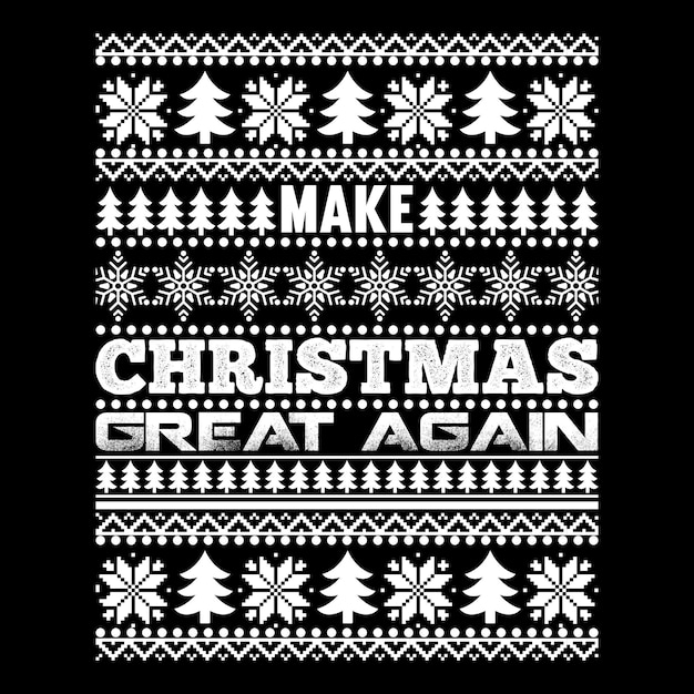 Diseño de camisetas navideñas y concepto de patrón navideño.