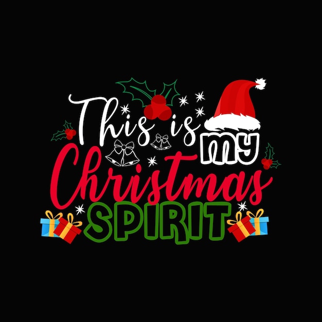 Diseño de camisetas navideñas, tipografía navideña, ilustración vectorial.