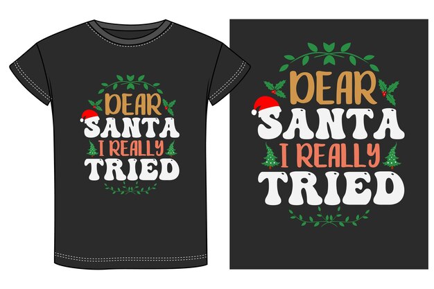 Diseño de camisetas navideñas Vector Arte de ropa festiva Diseño de tipografía navideña