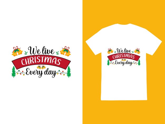 Diseño de camisetas navideñas vectoriales