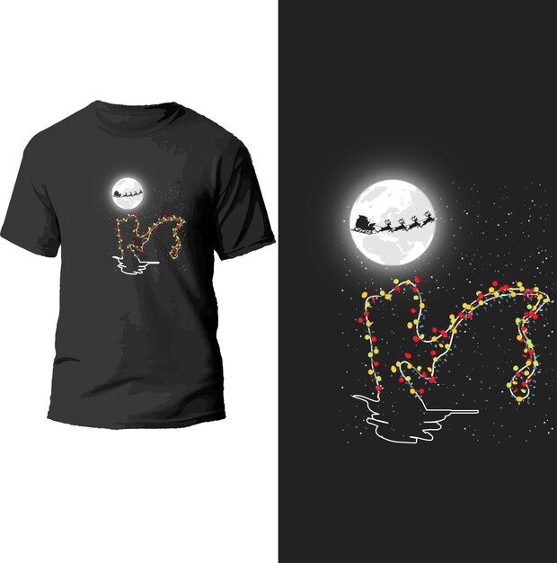 Vector diseño de camisetas navideñas.