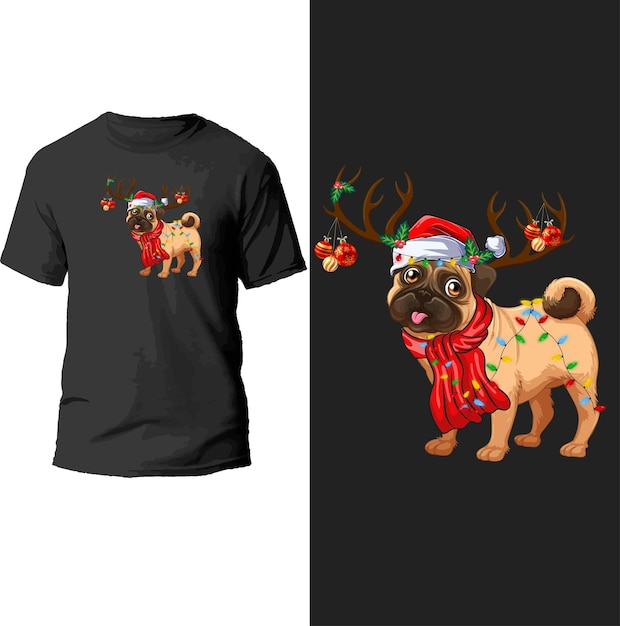 Vector diseño de camisetas navideñas.