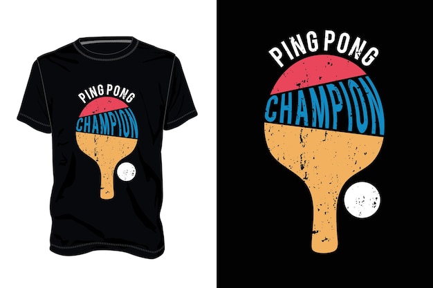 Diseño de camisetas de ping pong o tenis de mesa, frase de letras dibujadas a mano y diseño de camiseta de caligrafía