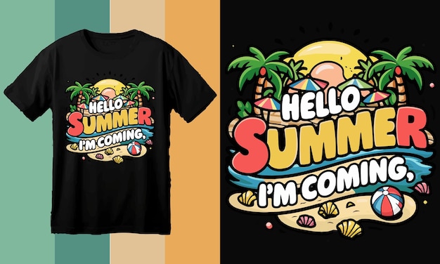 Vector diseño de camisetas de playa de verano