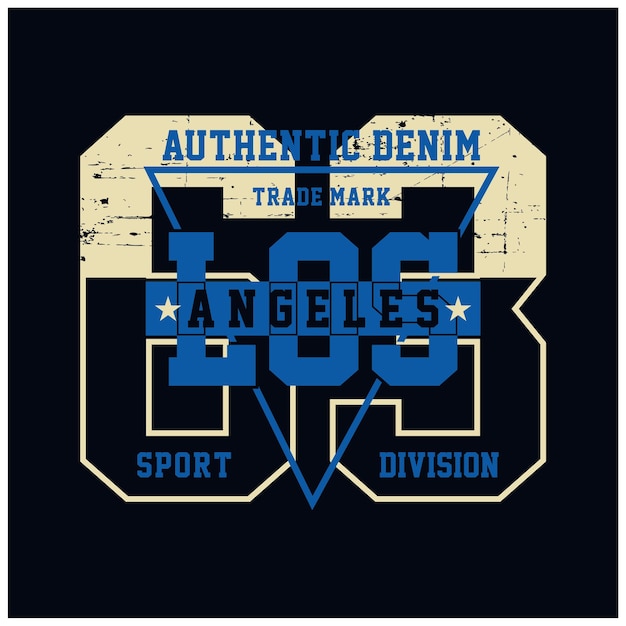 Diseño de camisetas y prendas de tipografía de la división deportiva de los ángeles