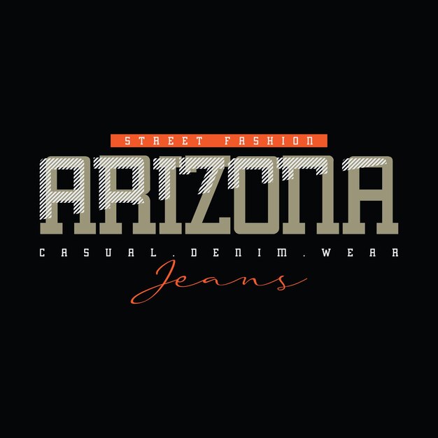 Diseño de camisetas y prendas de vestir con tipografía de arizona