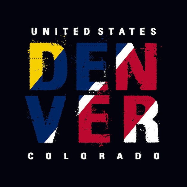 Diseño de camisetas y prendas de vestir con tipografía de denver, colorado.