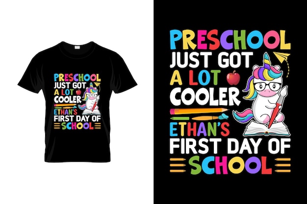 Diseño de camisetas del primer día de clases o diseño de póster del primer día de clases o ilustración del primer día de clases