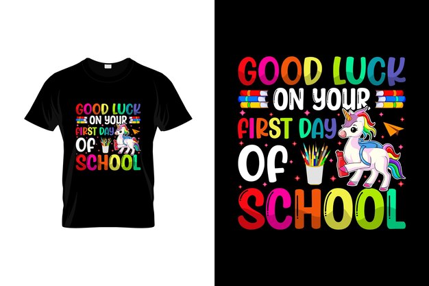 Diseño de camisetas del primer día de clases o diseño de póster del primer día de clases o ilustración del primer día de clases